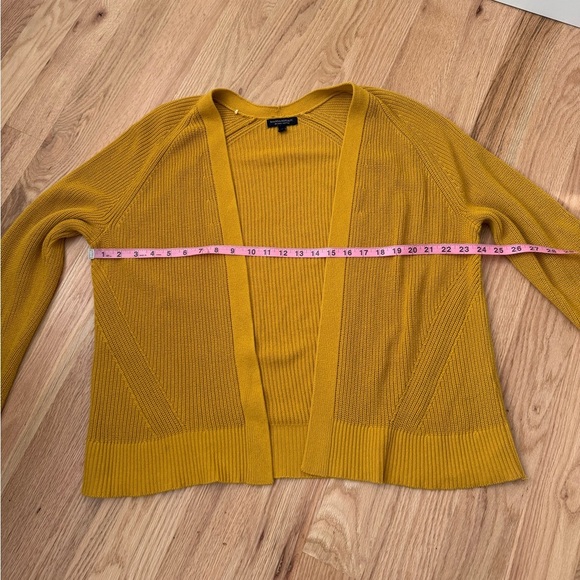 Banana Republic 100% Organic Cotton Slouchy Open Front Cardigan Golden Yellow L - Picture 5 of 13